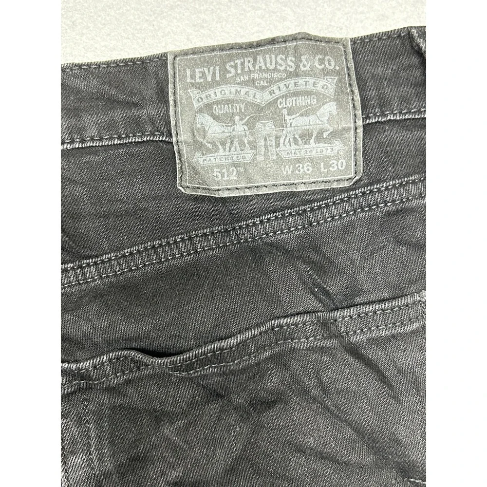 Levi's 512 Slim Taper Denim Black W36 L30 Mens